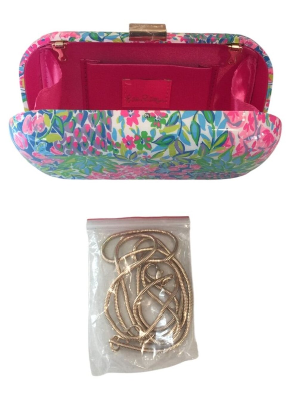 LILLY PULITZER A Cherry on Top Hard Shell Handbag Clutch #001602